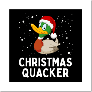 Christmas Quacker Cute Duck Christmas Posters and Art